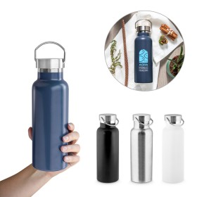 Garrafa em Aço Inox 36% Reciclado com Isolamento A Vácuo 810 Ml com Logotipo
