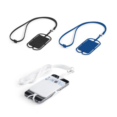 Porta Cartões de Silicone com Cordão para Celular