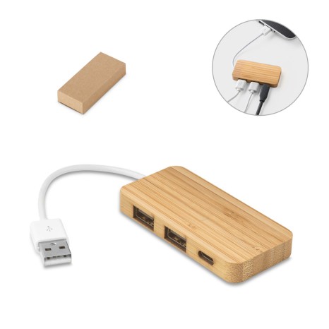 Hub em Bambu Personalizado